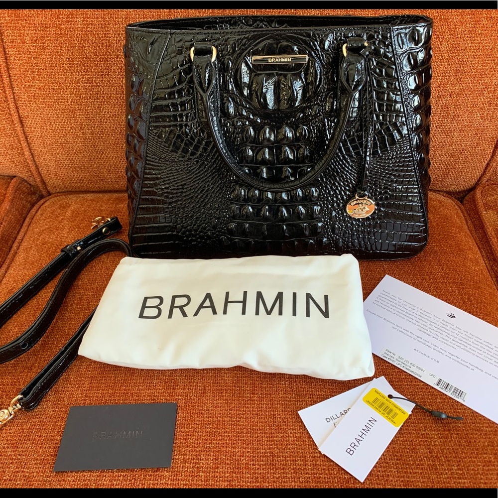 Brahmin black leather bag